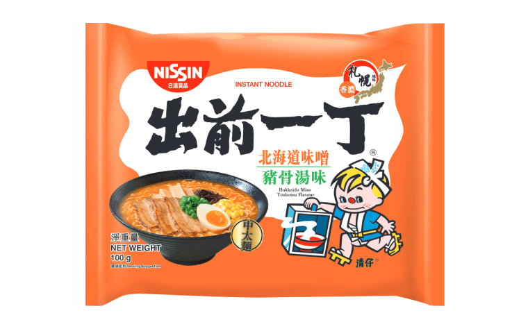 NISSIN- Demae Iccho Instant Noodles [Hokkaido Miso Tonkotsu Flavour] (5 Packs)