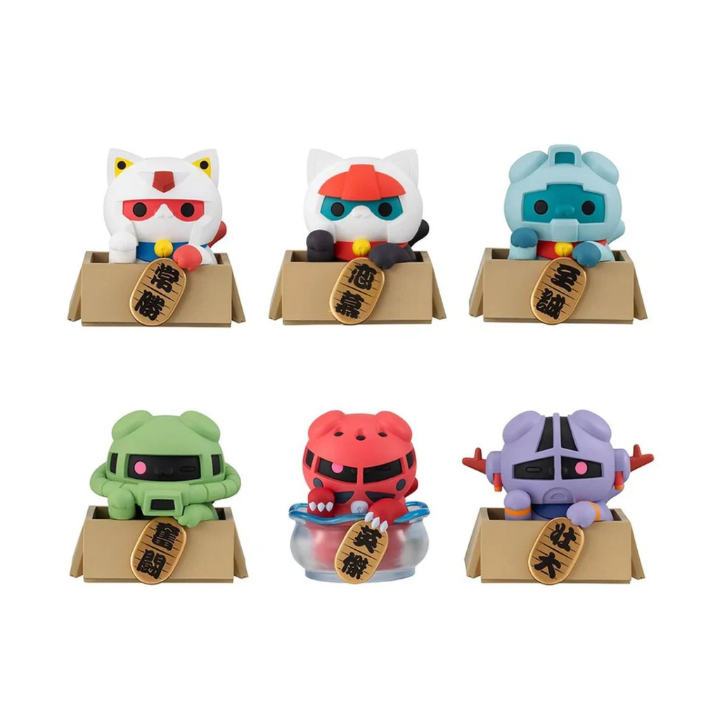 Mobile Suit Gundam Mega Cat Project Trading Figure 6-Pack Cats Luckycat 6 cm Blind Pack