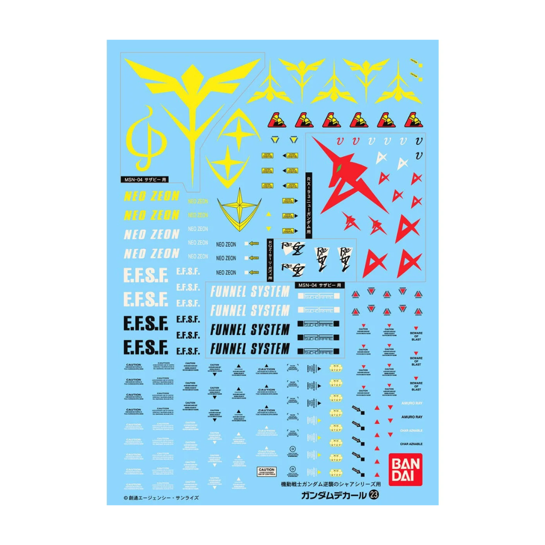 Gundam Decal No.23 MG Char's Counterattack Multiuse