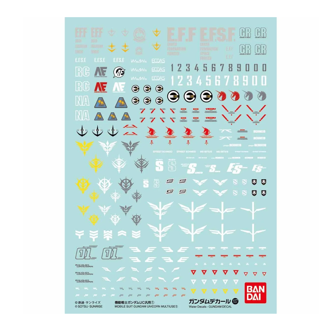 Gundam Decal No.107 Mobile Suit Gundam UC 1