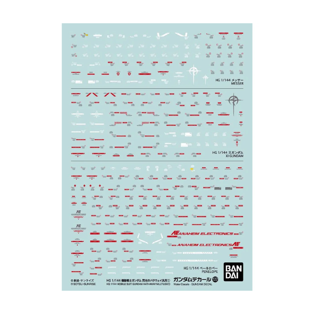 Gundam Decal No.122 Mobile Suit Gundam Hathaway Multiuse 1
