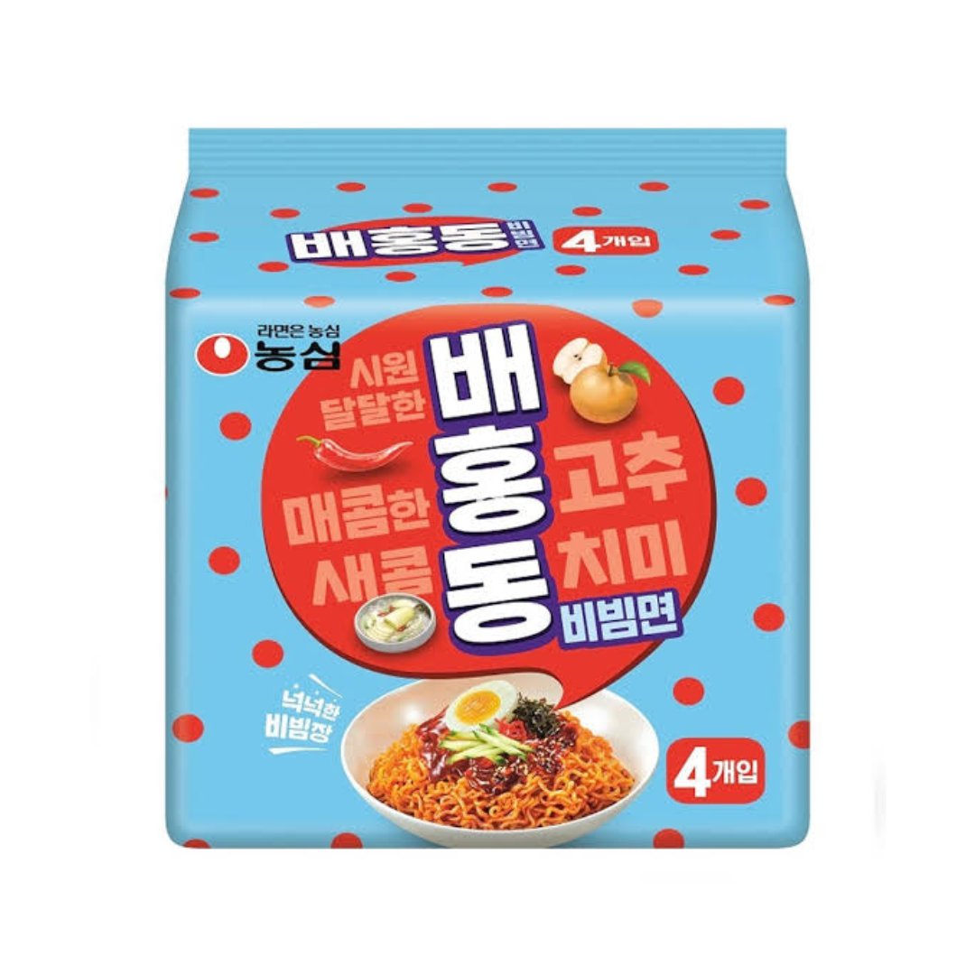 NONGSHIM – Bae Hong Dong Spicy Cold Noodles 137g × 4 Packs