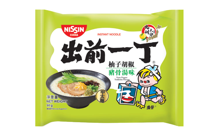 NISSIN- Demae Iccho Instant Noodles [Yuzu Pepper Tonkotsu Flavour]  (5 packs) 98g*5