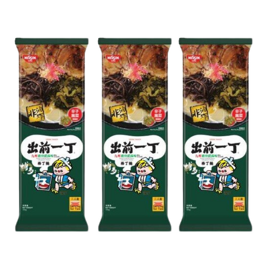 港版出前一丁- 捧丁麵[豬骨濃湯味 加高菜]（1包）181g X3 (BBD : 1/4/2025)