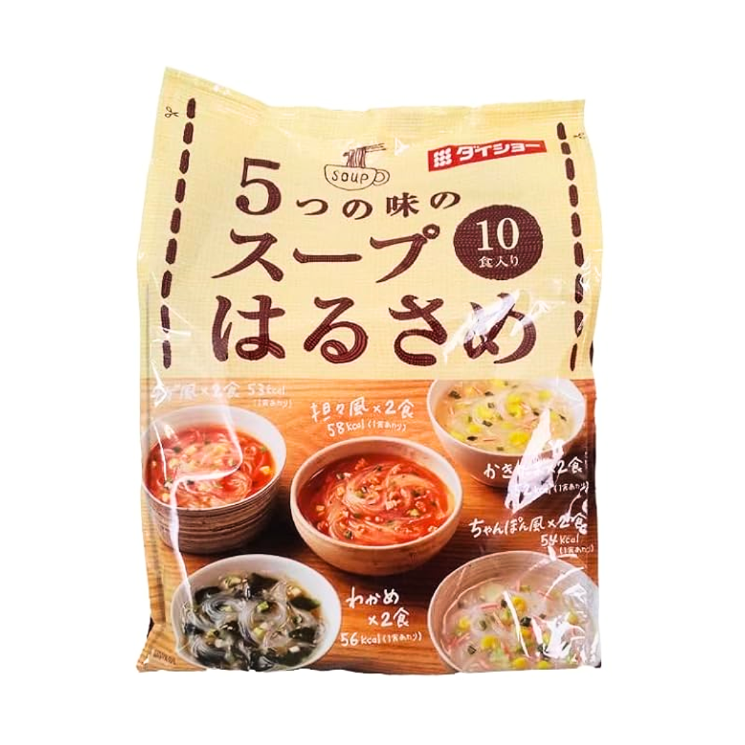DAISHO- 雜錦即食粉絲（海帶芽，擔擔麵，雞蛋湯，韓國泡菜，雜燴風味）(10包裝)