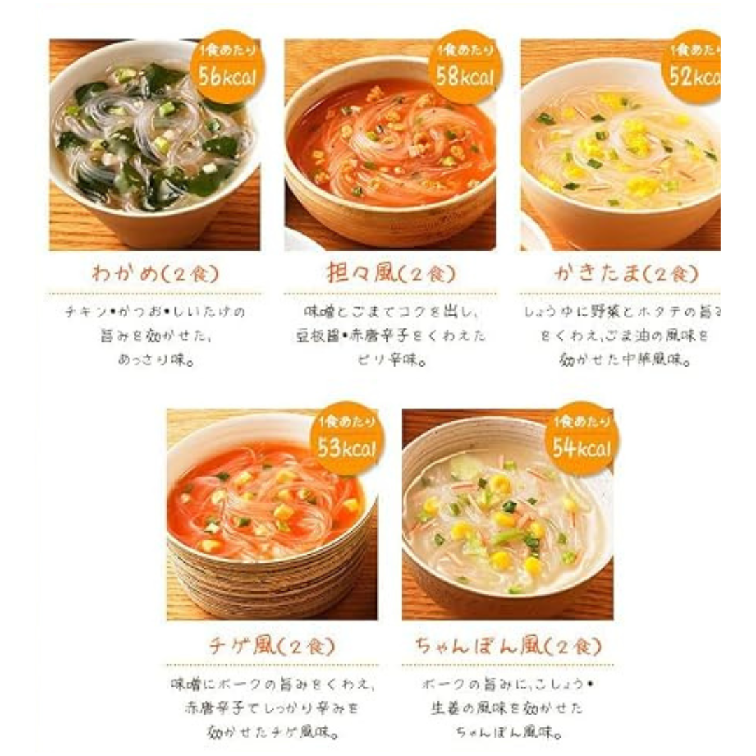 DAISHO- 雜錦即食粉絲（海帶芽，擔擔麵，雞蛋湯，韓國泡菜，雜燴風味）(10包裝)