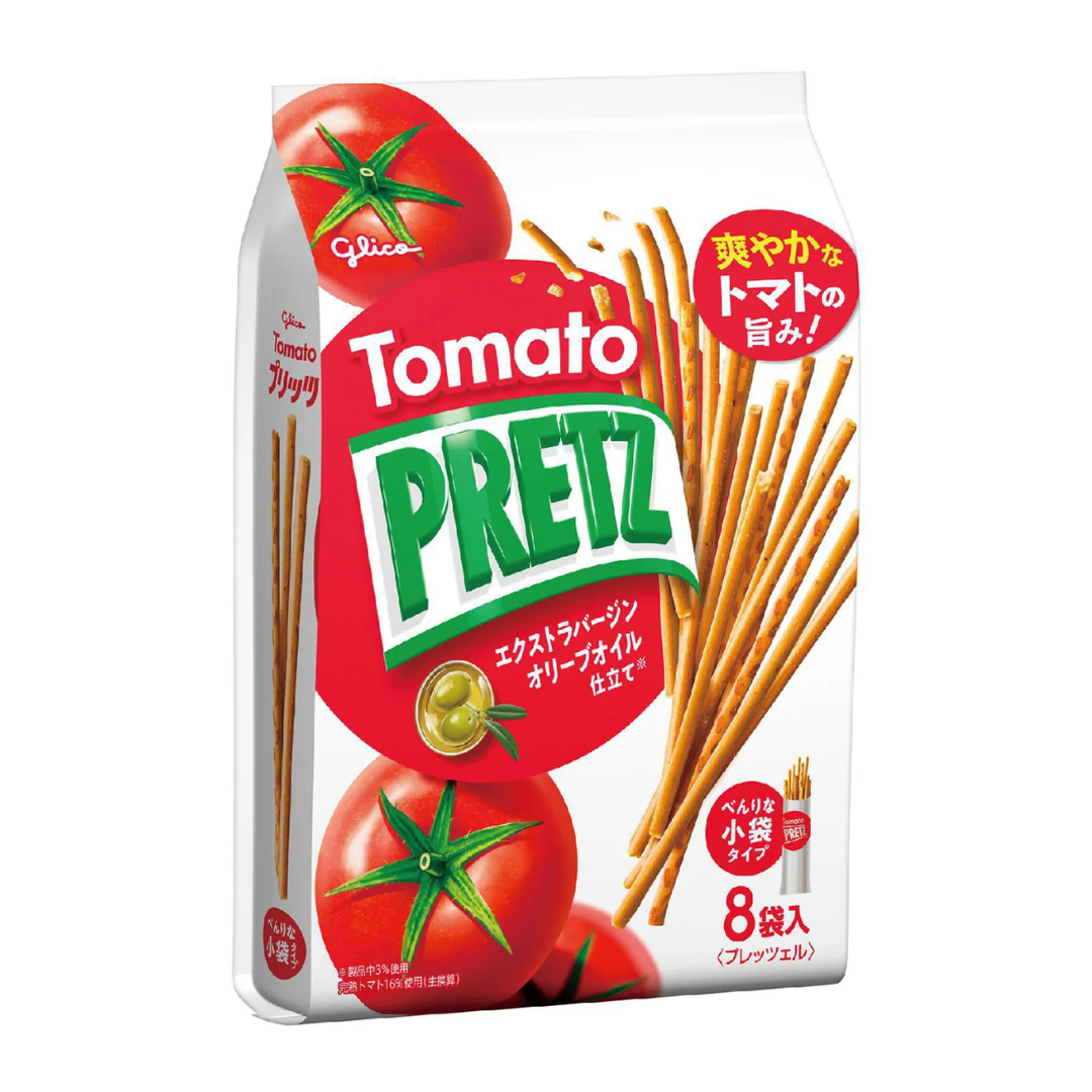 固力果 GLICO PRETZ- 家庭裝百力茲[番茄味] 8包裝