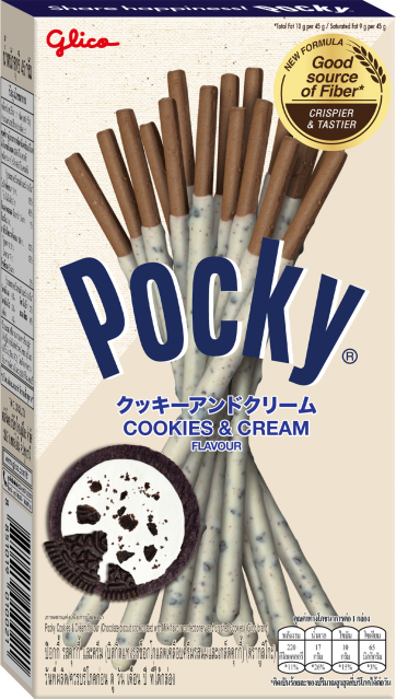 GLICO- Pocky Chocolate Biscuit Sticks [Cookies & Cream] 41g *THI ver.