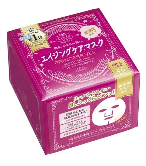 KOSÉ高絲- CLEAR TURN Princess Veil超濃密精華抗衰老淡紋緊膚面膜 46片裝 (抽取式)