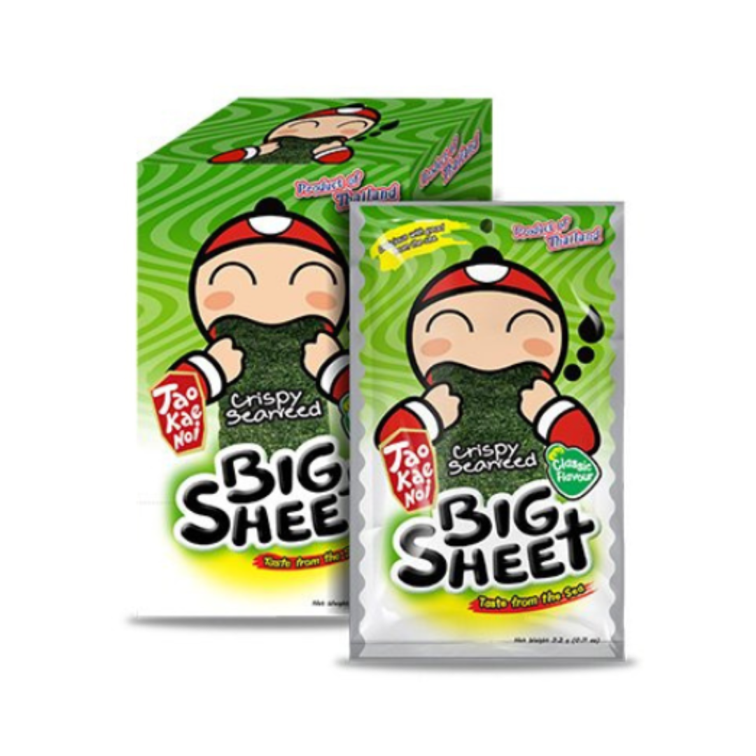 TAOKAENOI- BIG SHEET Grilled Seaweed (Original Flavour) 12 sheets